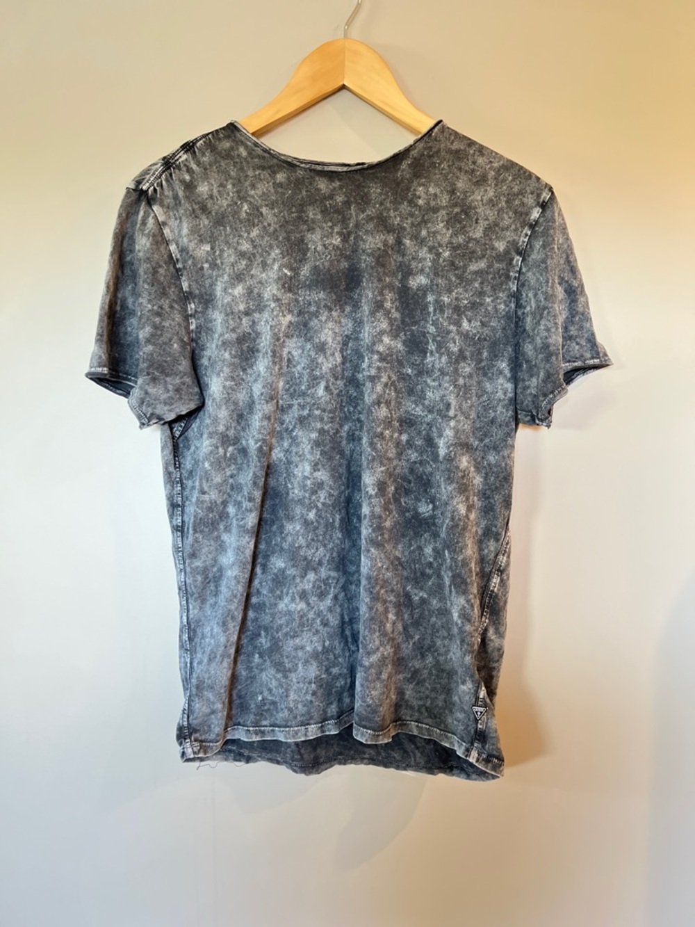 Guess Men's Acid Wash Black Short Sleeve Tee